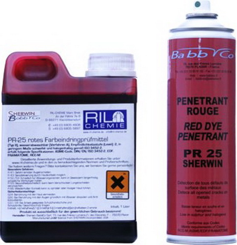 PR-25, Farbeindringprüfmittel rot, ISO 3452-2, ASME, Level 2