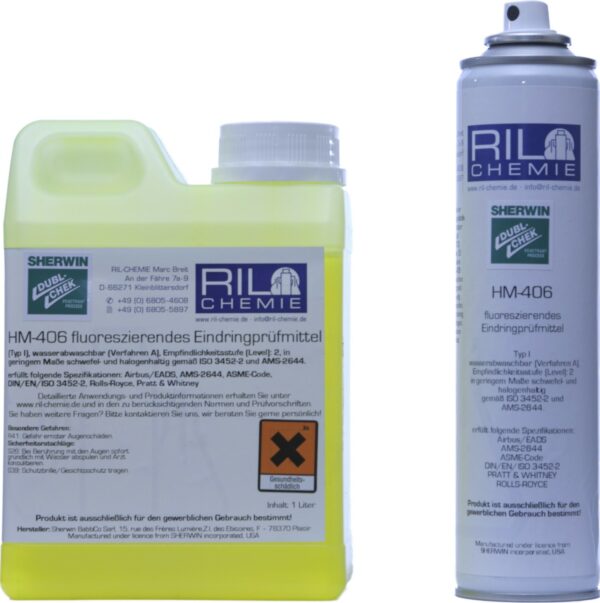 DUBL-CHEK HM-406,Level 2, fluoreszierendes Eindringprüfmittel, wasserabwaschbar